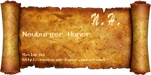 Neuburger Hunor névjegykártya